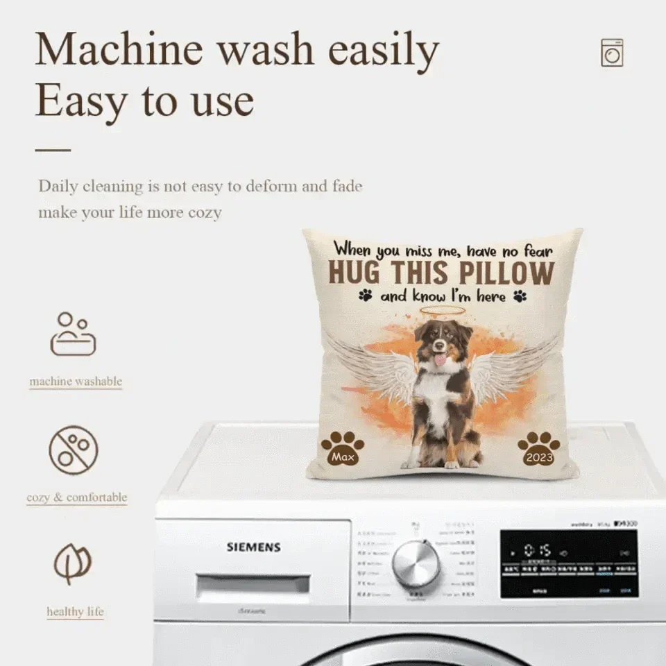 Memorial Personalized Custom Photo Pillow - I'm Here In Your Heart - Sympathy Gift For Pet Owners, Pet Lovers - Joliny