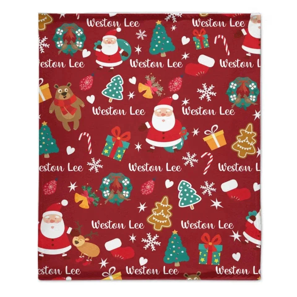 Merry Christmas - Personalized Name Customized Christmas Blanket - Christmas Gifts for the Family - Joliny