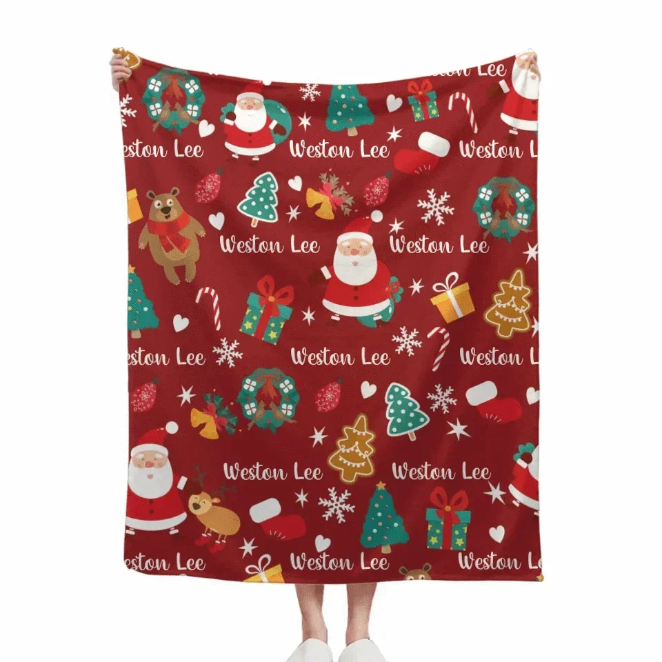 Merry Christmas - Personalized Name Customized Christmas Blanket - Christmas Gifts for the Family - Joliny