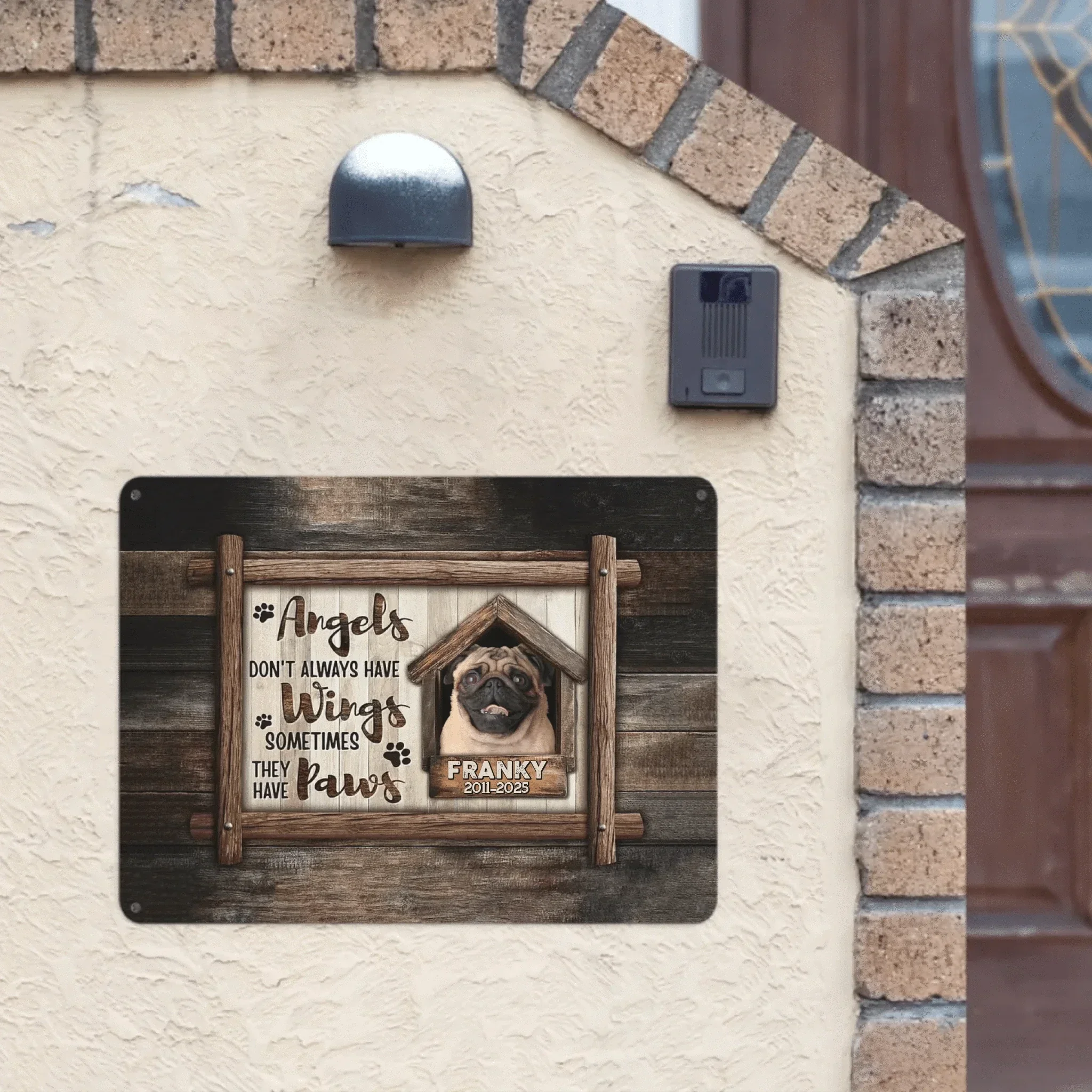 Custom Pet Memorial Wall Art - Personalized Decorative Painting of Pet's Photo,Name and Year - Gifts for Pet Lovers,Pet Owners - Joliny