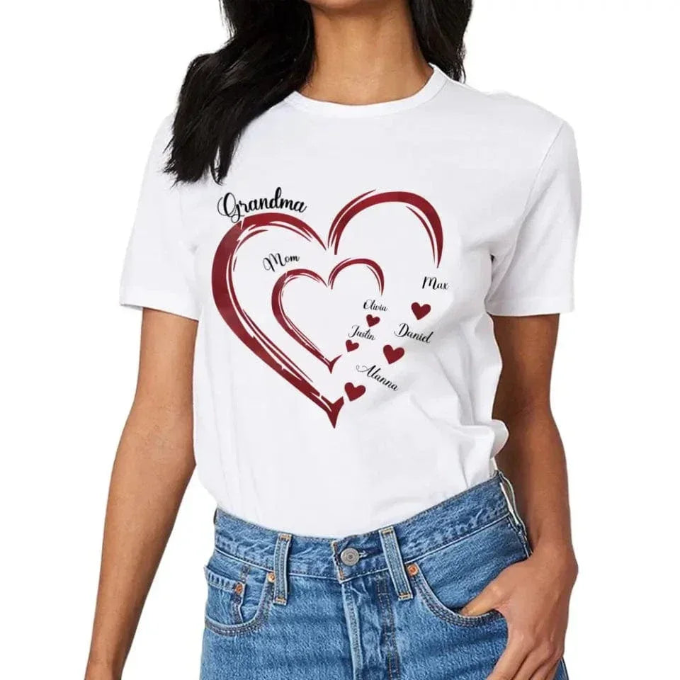 Mommy's Sweet hearts - Family Personalized Custom Unisex T-shirt, Hoodie - Gift For Grandma - Joliny