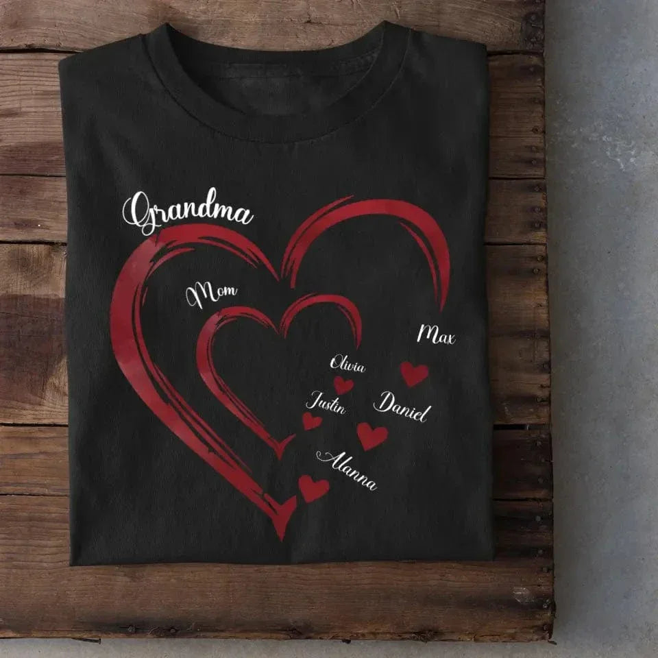 Mommy's Sweet hearts - Family Personalized Custom Unisex T-shirt, Hoodie - Gift For Grandma - Joliny