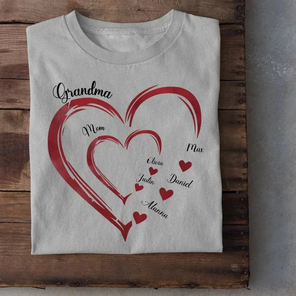 Mommy's Sweet hearts - Family Personalized Custom Unisex T-shirt, Hoodie - Gift For Grandma - Joliny