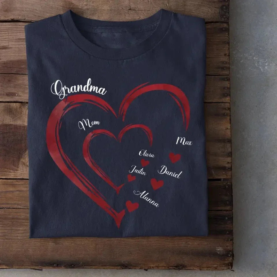 Mommy's Sweet hearts - Family Personalized Custom Unisex T-shirt, Hoodie - Gift For Grandma - Joliny