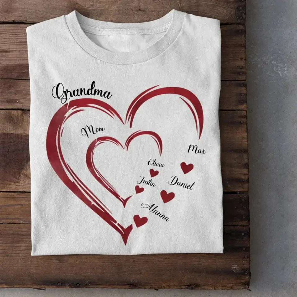 Mommy's Sweet hearts - Family Personalized Custom Unisex T-shirt, Hoodie - Gift For Grandma - Joliny