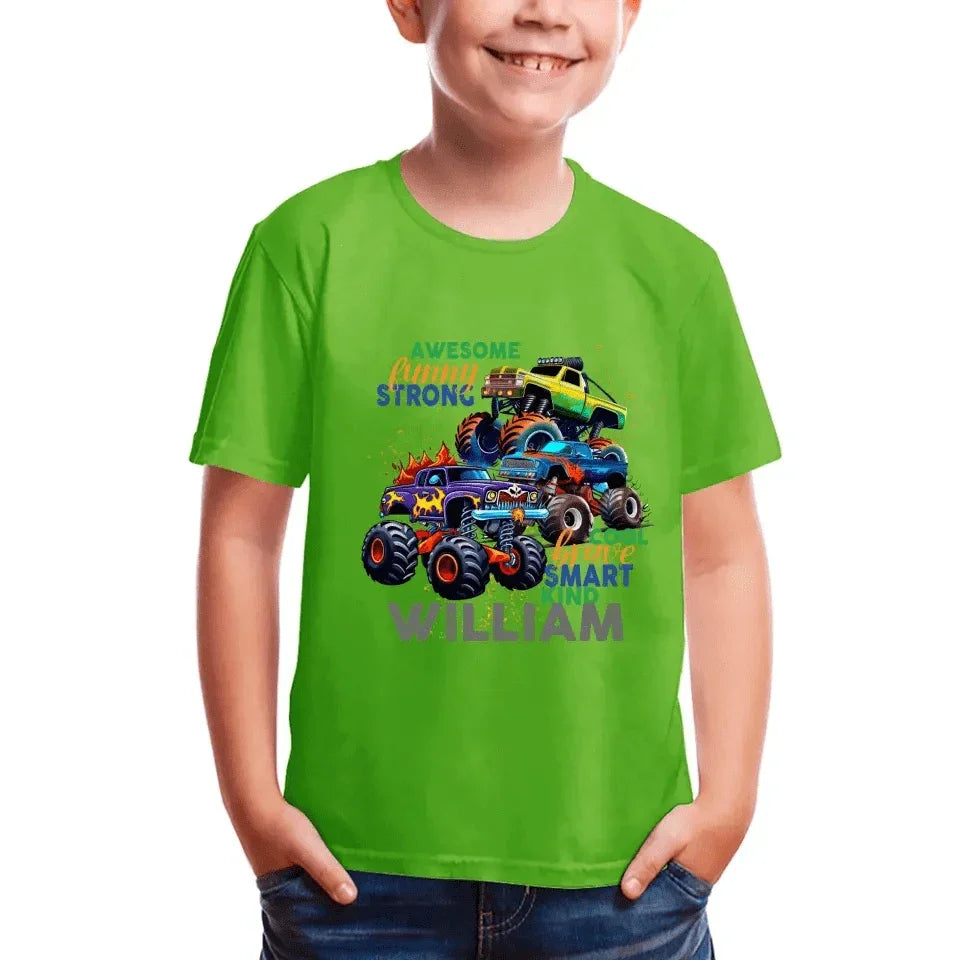 Monster Truck Custom T-shirt Gift for Kids, Personalized Gift for Toddler Boy - Joliny