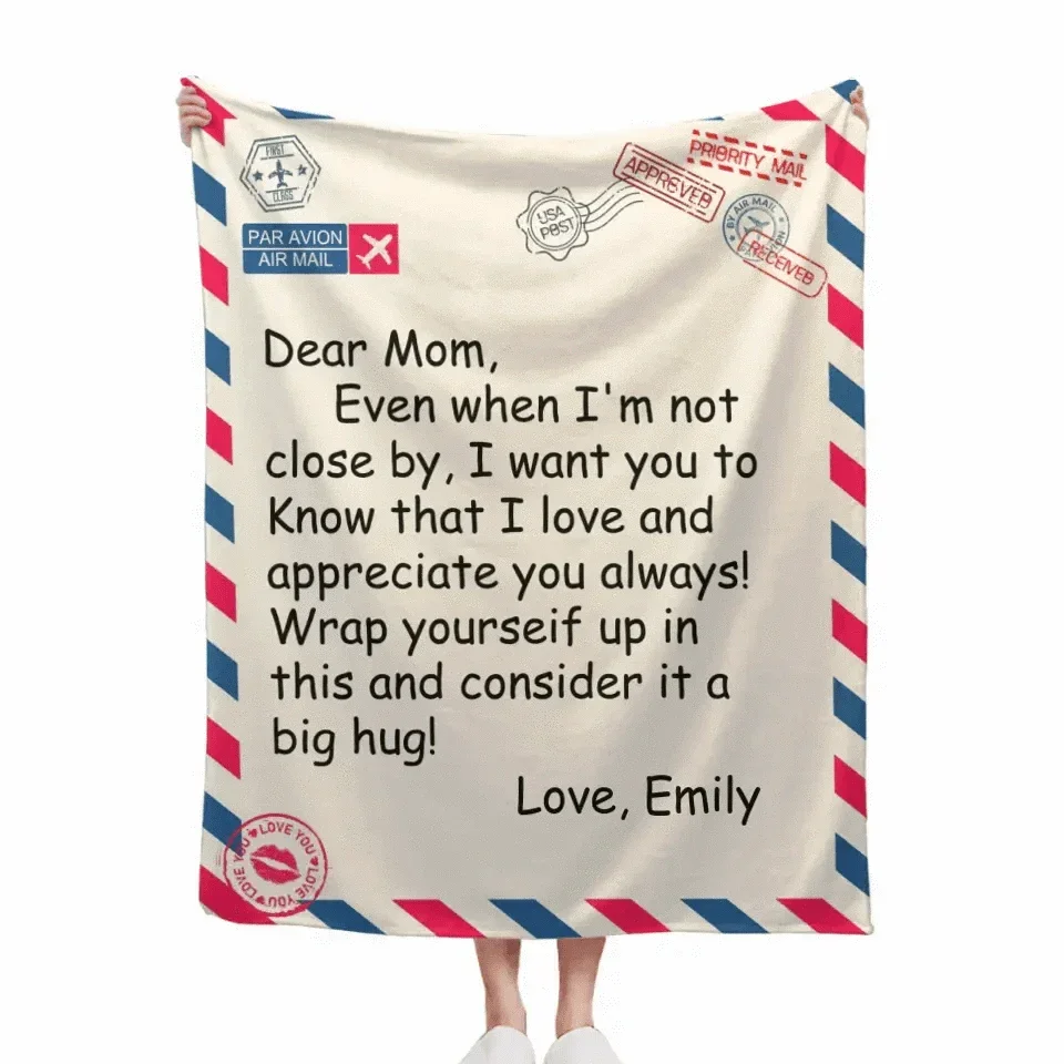 Mothers Day Gifts - Personalized Custom Blanket - Letter to Mom - Joliny