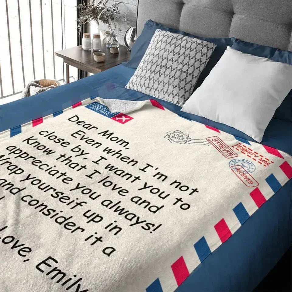 Mothers Day Gifts - Personalized Custom Blanket - Letter to Mom - Joliny