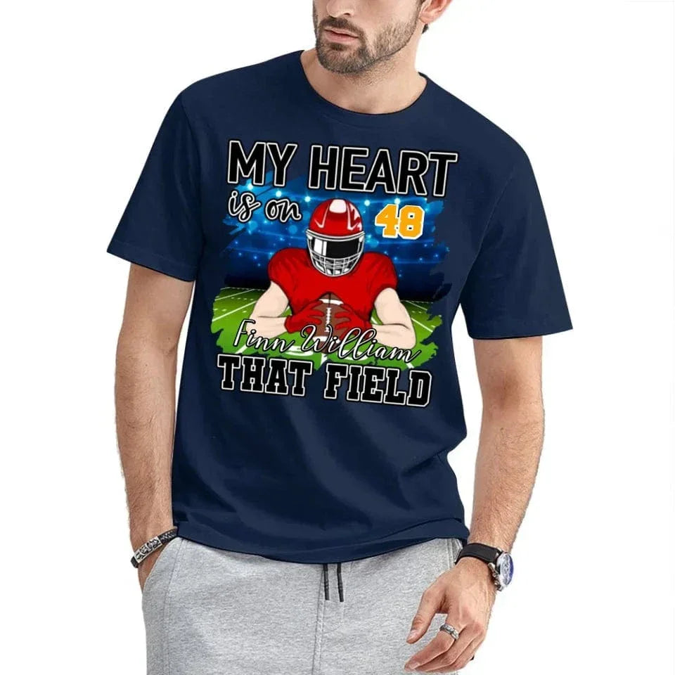 My Heart Is On That Field - Personalised Football Shirts - Gifts for Football Fans - Joliny