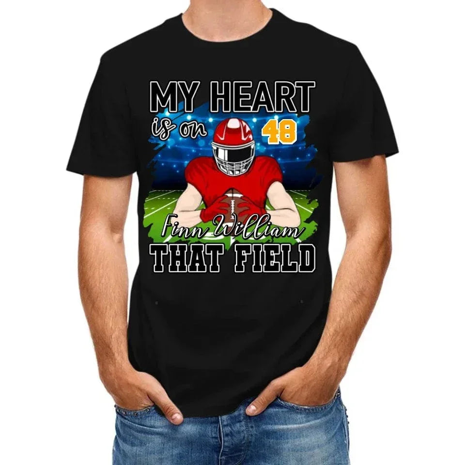My Heart Is On That Field - Personalised Football Shirts - Gifts for Football Fans - Joliny