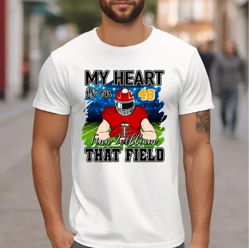 My Heart Is On That Field - Personalised Football Shirts - Gifts for Football Fans - Joliny