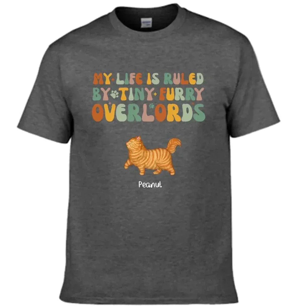 My Life Is Ruled By Tiny Furry Overlords Cat Mom Personalized Sleeve Printed T-shirt - Joliny