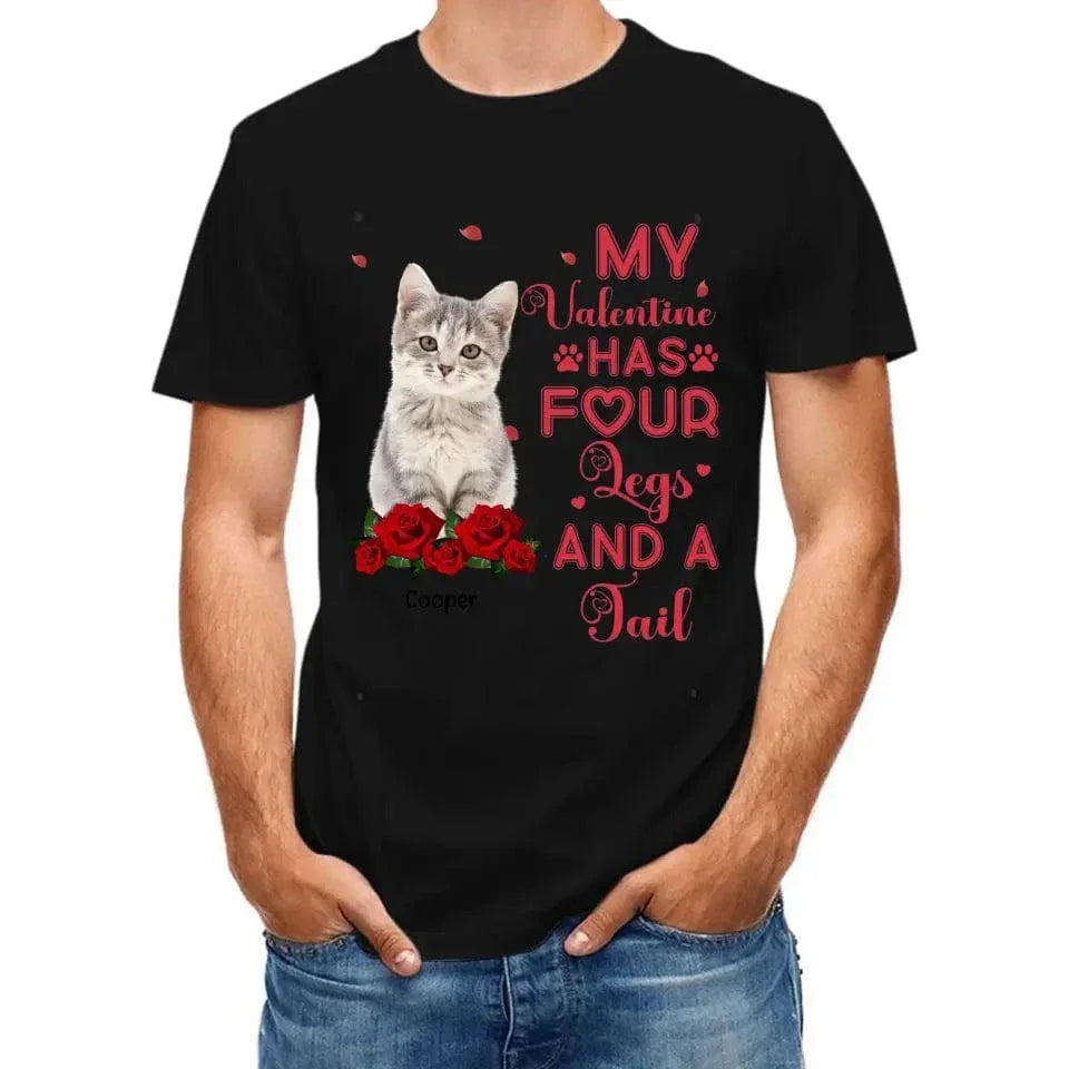 My Valentine Has Four Legs And A Tail - Personalized T-Shirt For Pet Lovers - Joliny