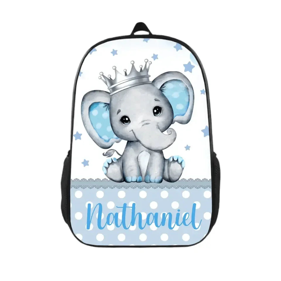 Name Blue Elephant Backpack, School Season Gift - Joliny