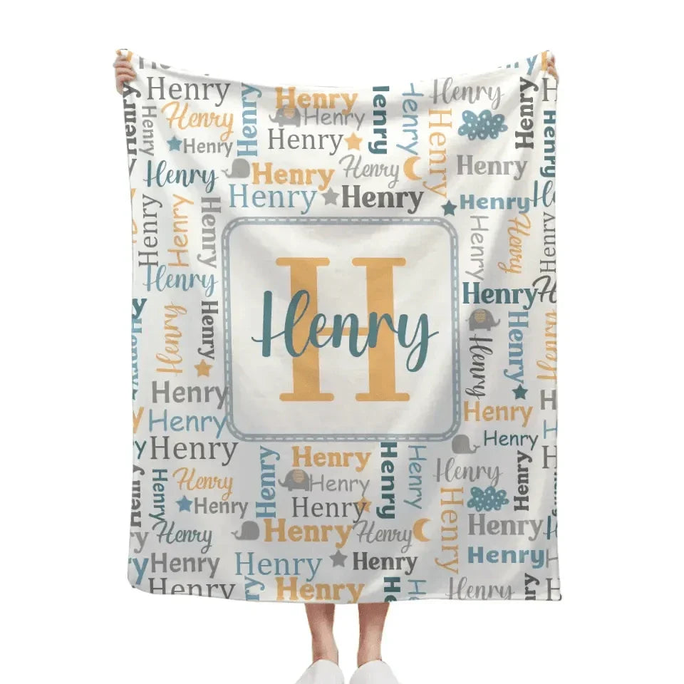 Name Custom Initials Custom Baby Blanket - Joliny