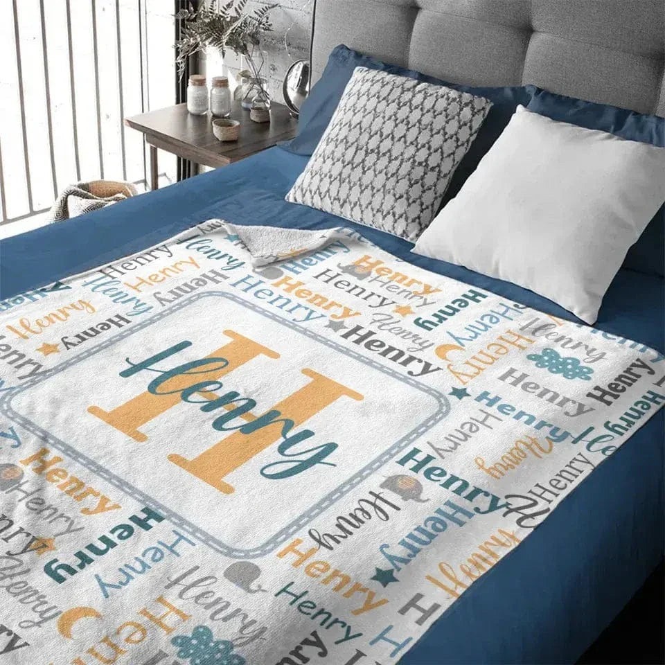 Name Custom Initials Custom Baby Blanket - Joliny