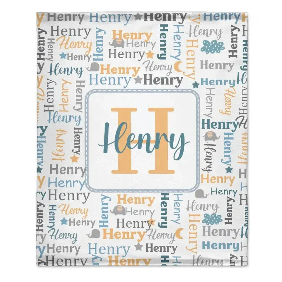Name Custom Initials Custom Baby Blanket - Joliny