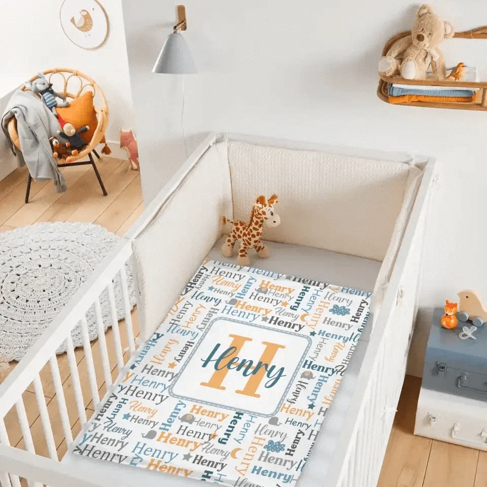 Name Custom Initials Custom Baby Blanket - Joliny