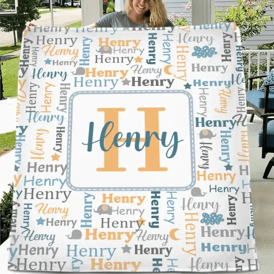 Name Custom Initials Custom Baby Blanket - Joliny