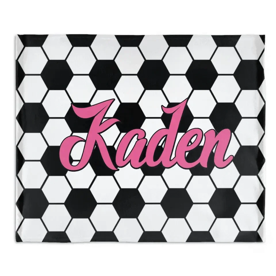 Name Custom Soccer Blanket, Personalized Soccer Gifts for Kids - Joliny