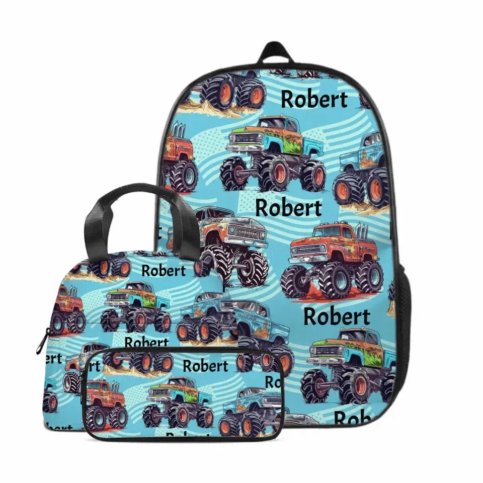 Name Customized Big Gear Wheels Truck Backpack, Kids School Season Gift - Joliny