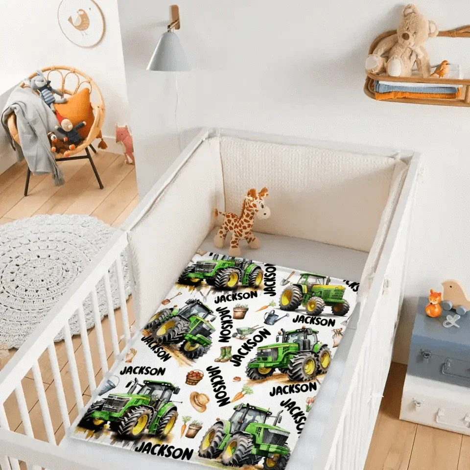 Name Customized Boys Girls Kids Tractor Truck Blanket, Gifts for Kids - Joliny