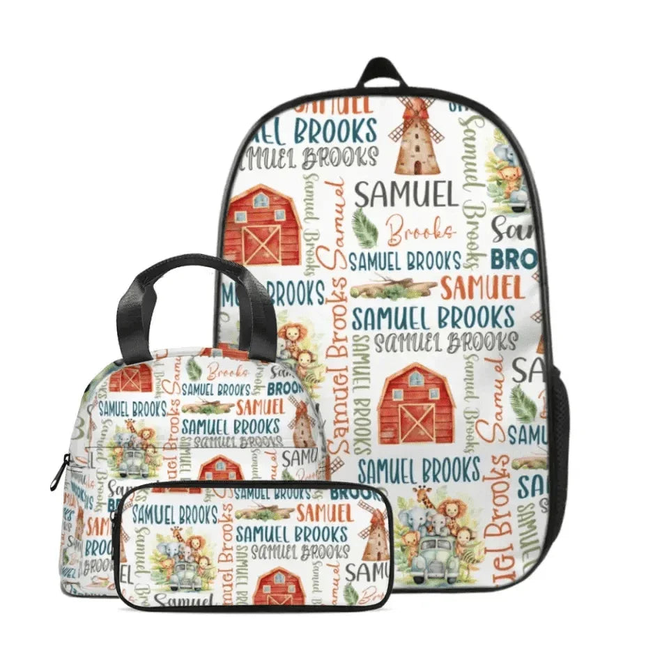 Name Customized Children's Safari Themed Backpack Children's Opening Season Gift - Joliny