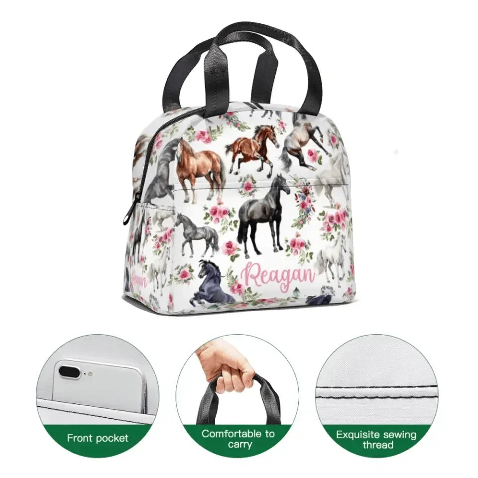 Name Customized Kids Backpack - Flower Horse - School Season Gift - Joliny