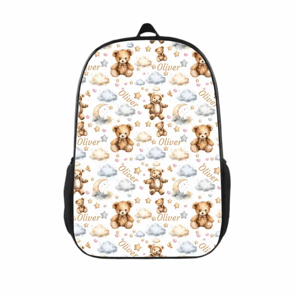 Name Customized Watercolor Teddy Bear Kids Backpack Children's School Season Gift - Joliny