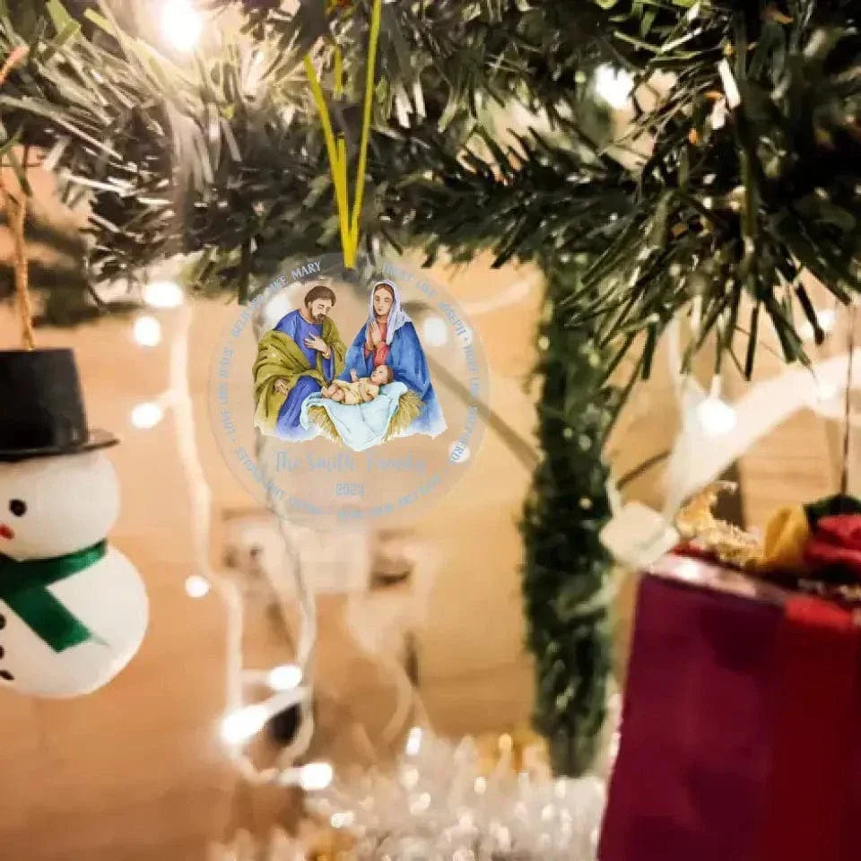 Nativity Scene - Family Personalized Acrylic Ornament - Joliny