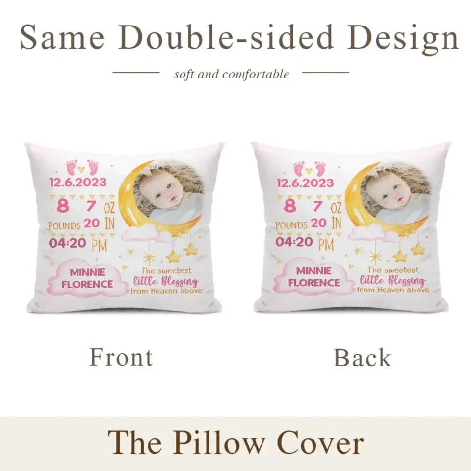 Newborn Baby Birth Announcement Gift Pillow Pillow Pillow Case - Joliny