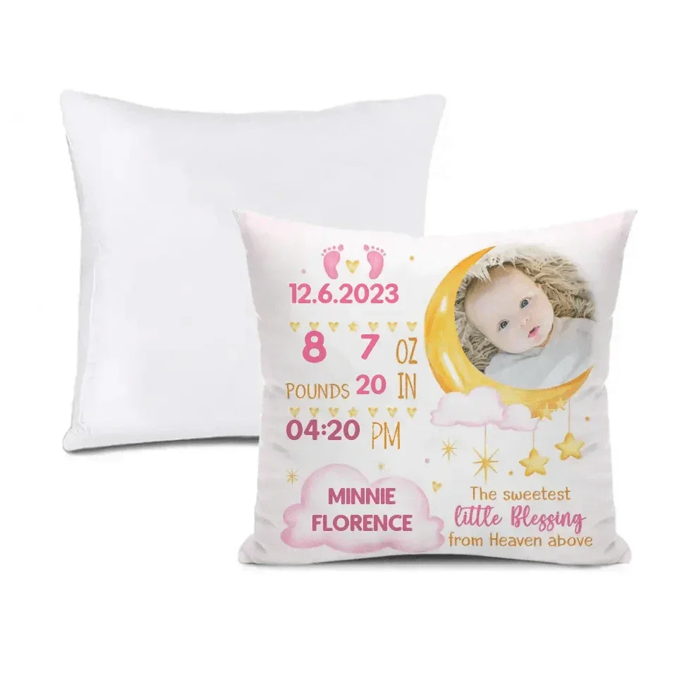 Newborn Baby Birth Announcement Gift Pillow Pillow Pillow Case - Joliny