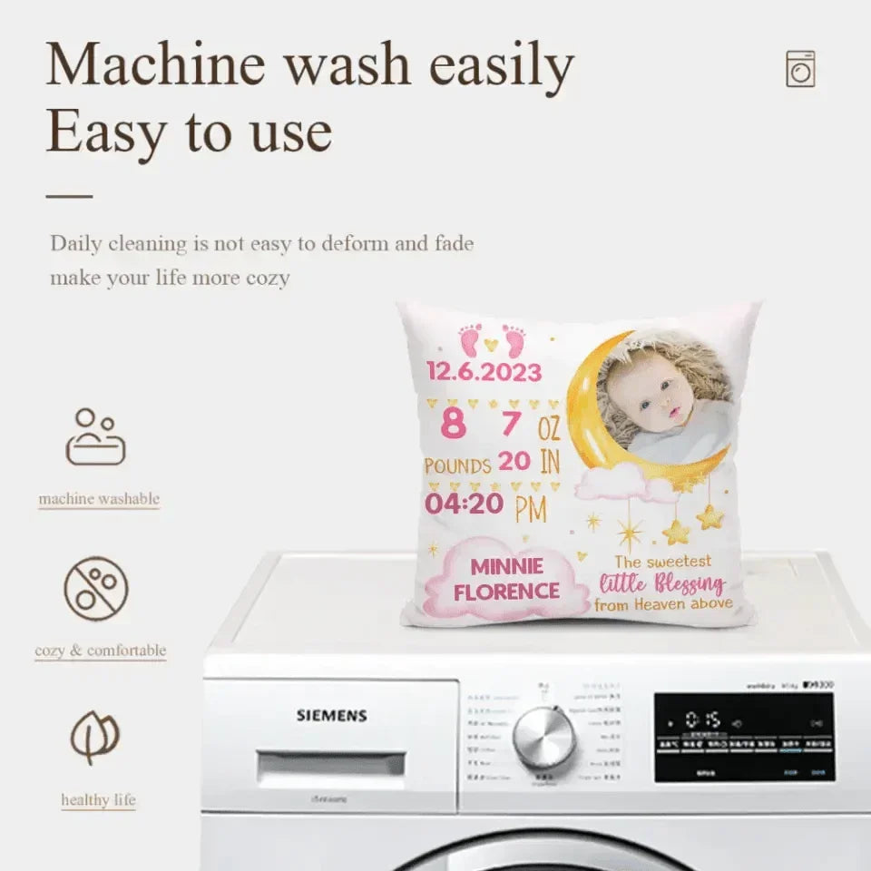 Newborn Baby Birth Announcement Gift Pillow Pillow Pillow Case - Joliny