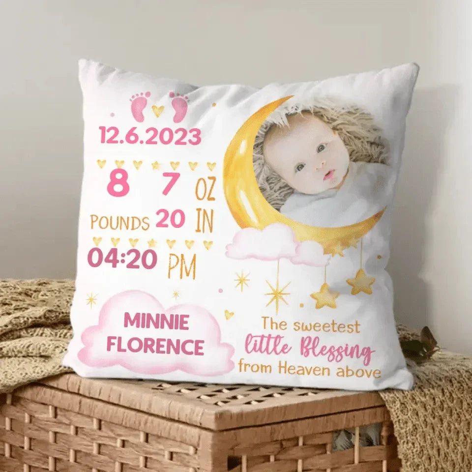 Newborn Baby Birth Announcement Gift Pillow Pillow Pillow Case - Joliny