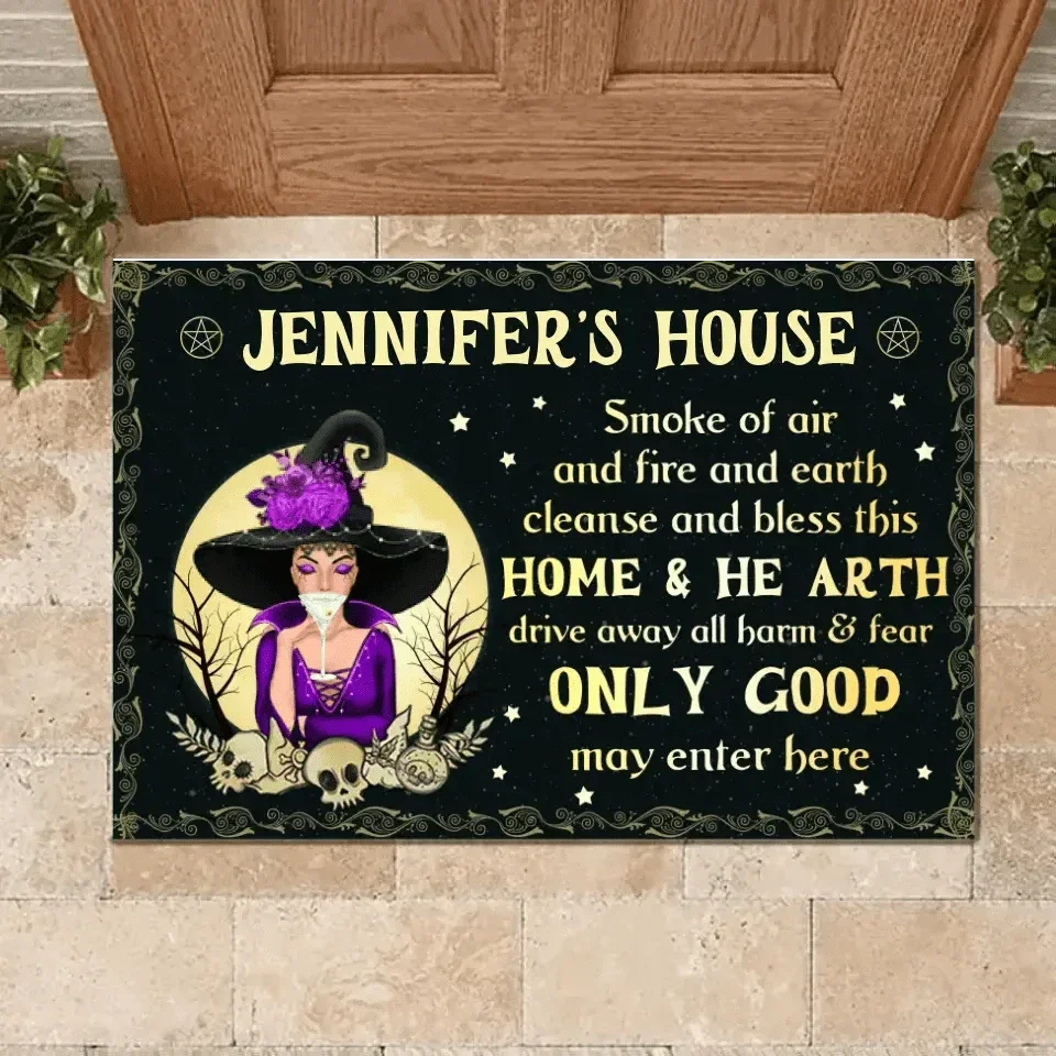 Only the Good May Enter Here - Personalized Custom Decorative Doormat - A Gift for Yourself, a Halloween Present - Joliny