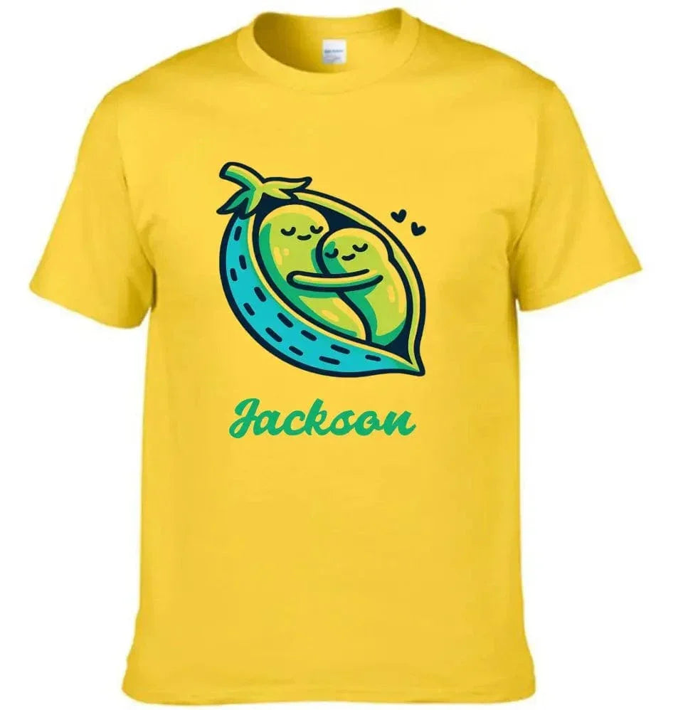 Peas in a Pod Name Customized Shirt Couple Shirt Friendship Shirt Cartoon T Shirt - Joliny