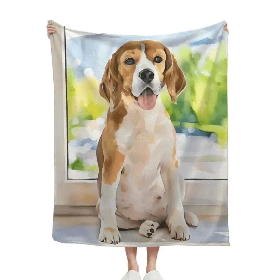 Perfect Pet Portrait: Personalized Oil Blanket for Pet Lovers - Joliny
