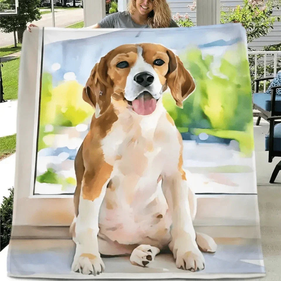 Perfect Pet Portrait: Personalized Oil Blanket for Pet Lovers - Joliny