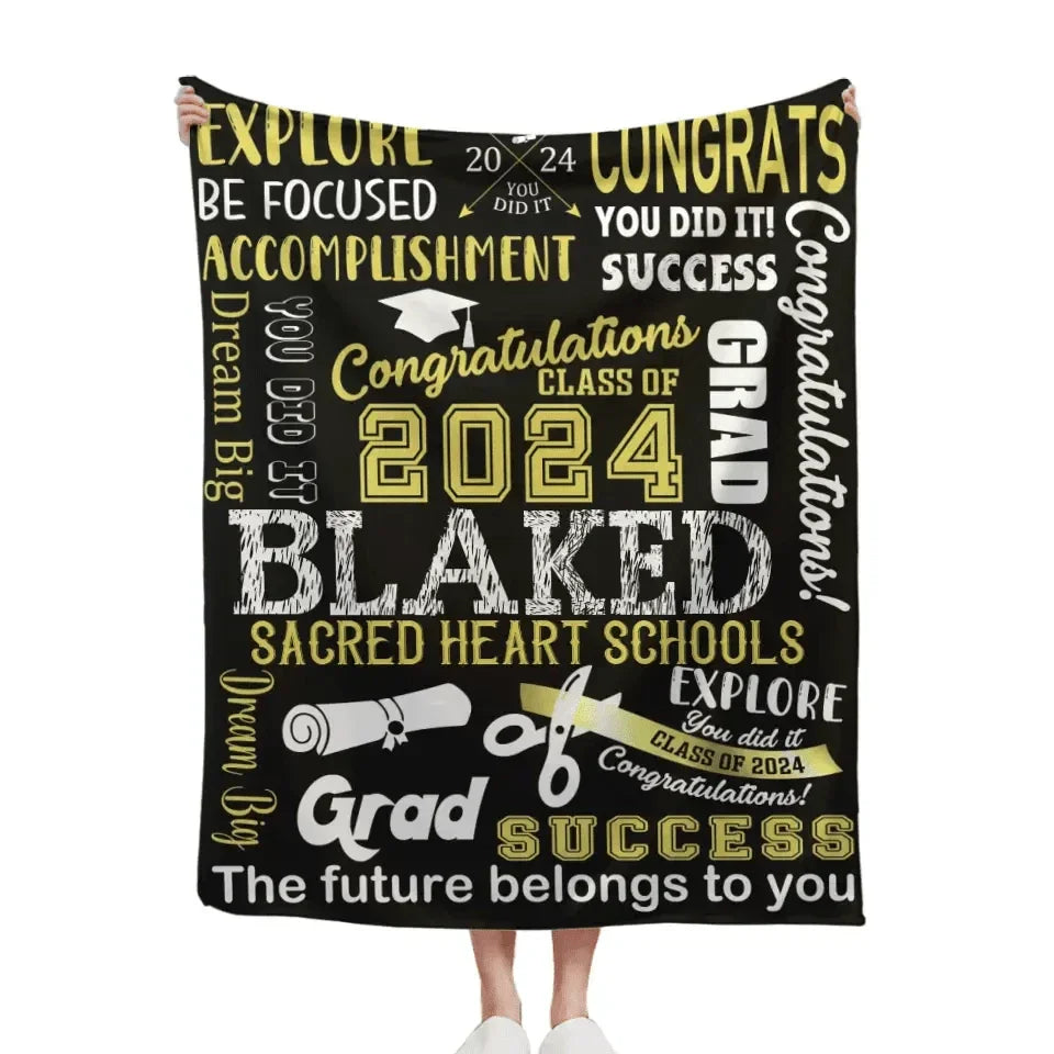 Personalized 2024 Graduation Blanket - Explore, Be Focused, Accomplishment and The Future Belong To You - Joliny