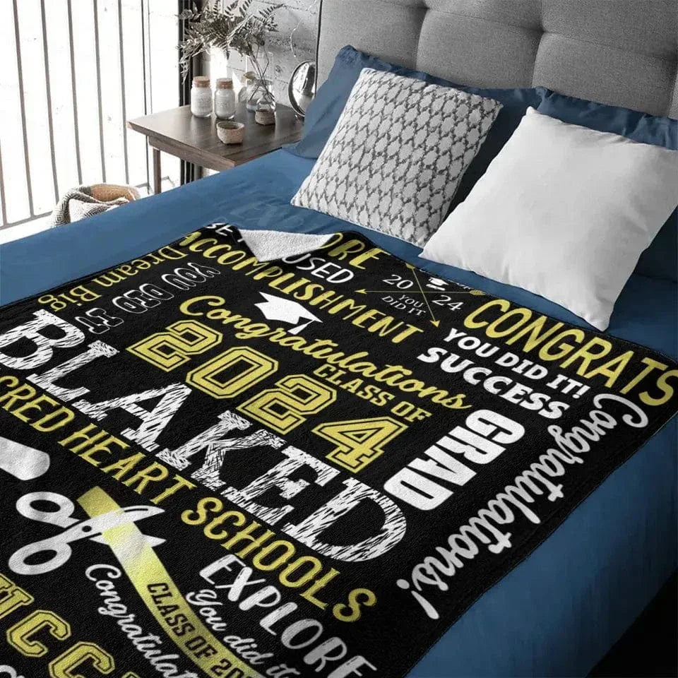 Personalized 2024 Graduation Blanket - Explore, Be Focused, Accomplishment and The Future Belong To You - Joliny