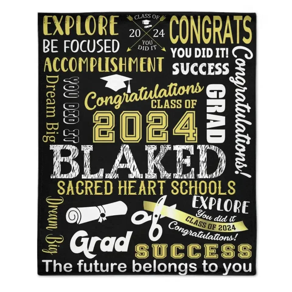 Personalized 2024 Graduation Blanket - Explore, Be Focused, Accomplishment and The Future Belong To You - Joliny