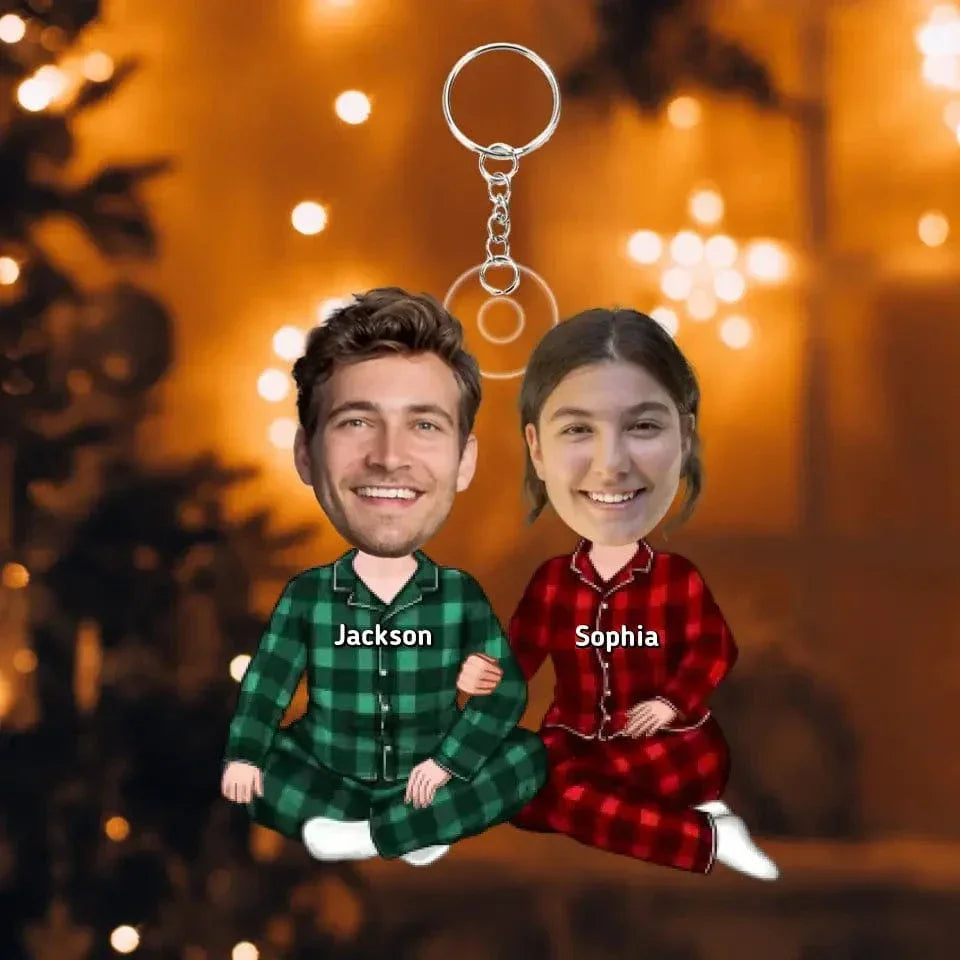 Personalized Acrylic Keychain - Custom Appearances And Names Gift For Couple - Joliny