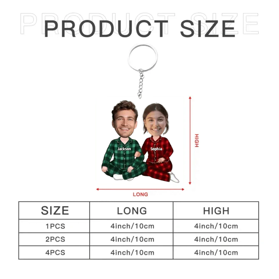 Personalized Acrylic Keychain - Custom Appearances And Names Gift For Couple - Joliny