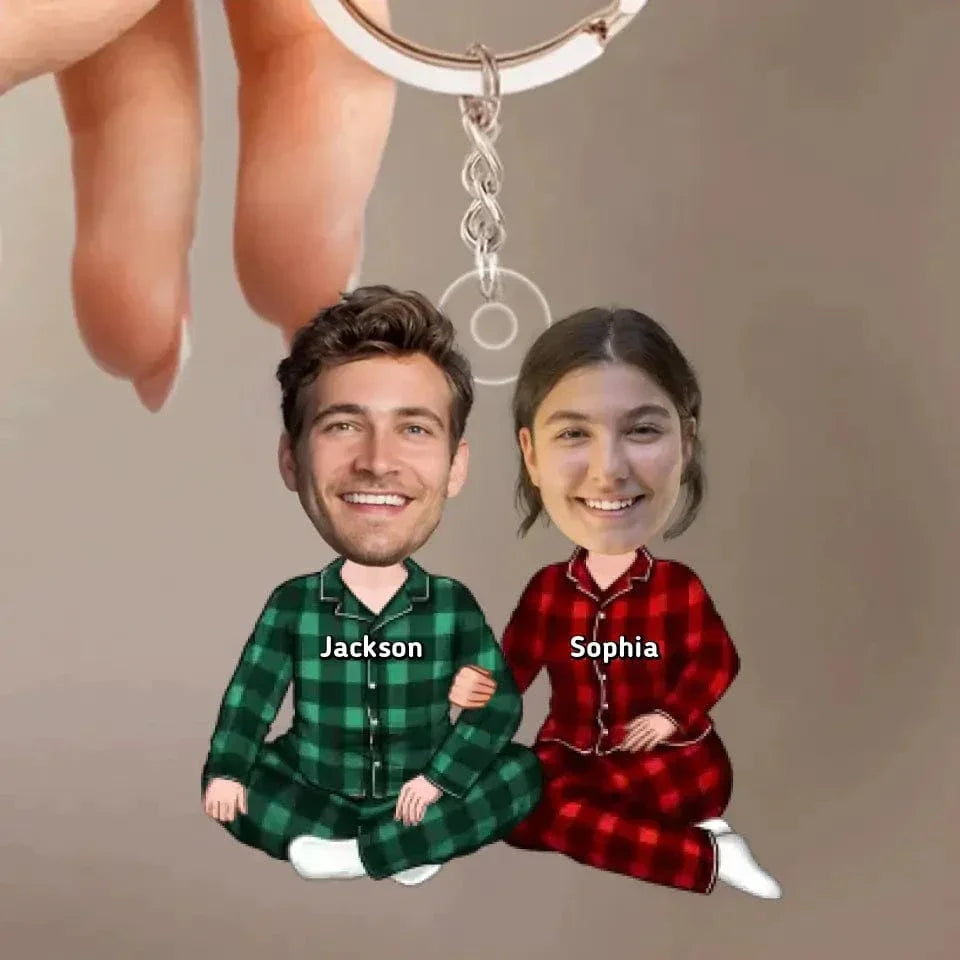 Personalized Acrylic Keychain - Custom Appearances And Names Gift For Couple - Joliny
