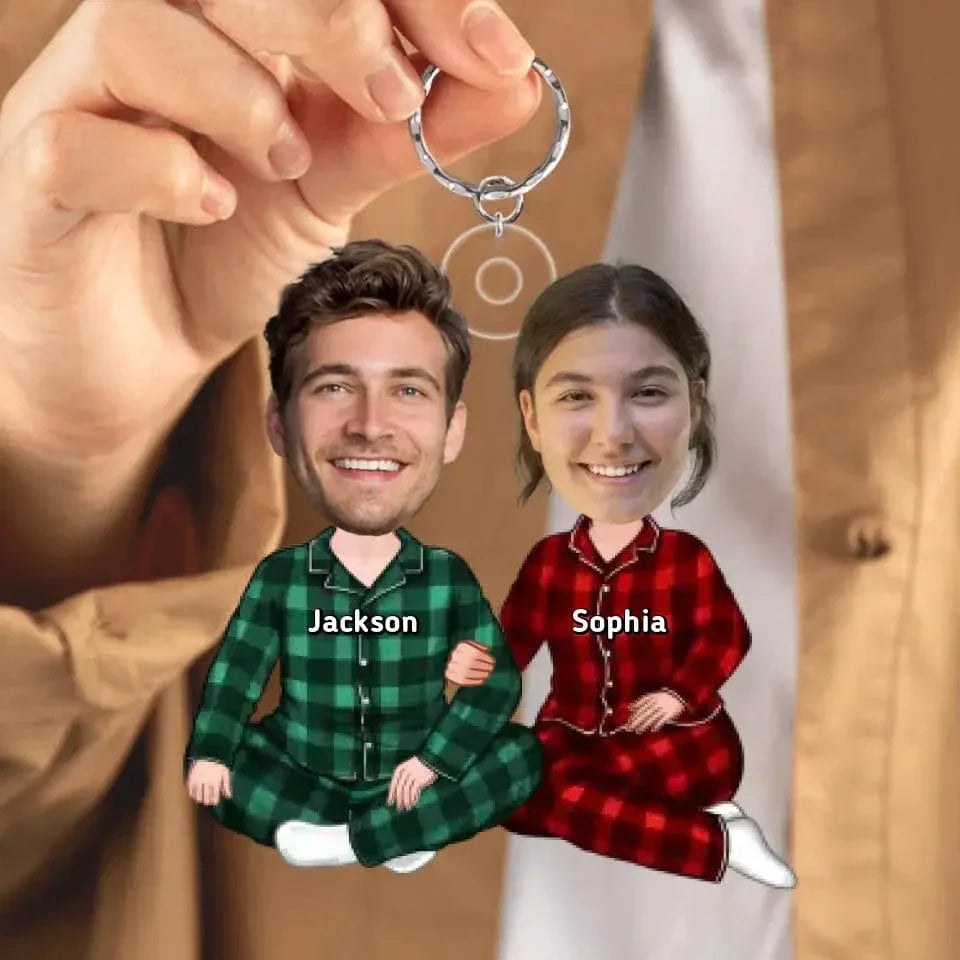 Personalized Acrylic Keychain - Custom Appearances And Names Gift For Couple - Joliny