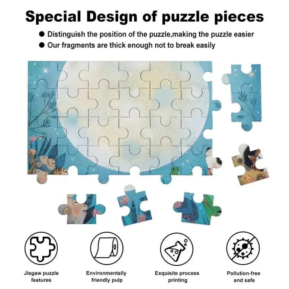 Personalized Animals City Car Jigsaw Puzzle for Toddler Kids 35PCS/70PCS - Joliny