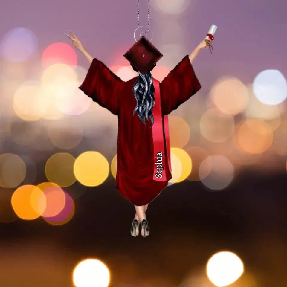 Personalized Arcylic Car Ornament - Graduation Girl Name - Joliny