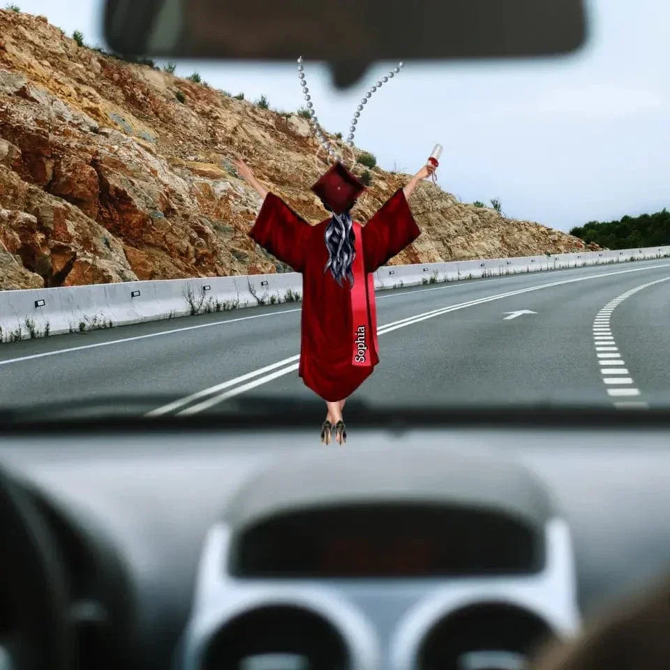 Personalized Arcylic Car Ornament - Graduation Girl Name - Joliny