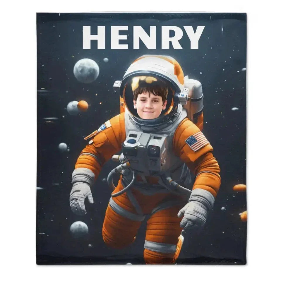 Personalized Astronaut Blanket With Photo, A Planet-Themed Gift For Outer Space Enthusiasts! - Joliny