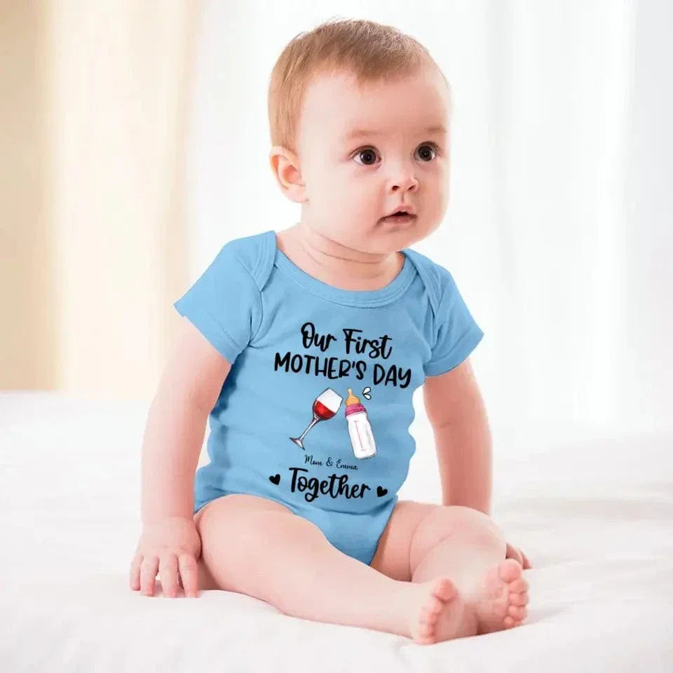 Personalized Baby Onesie/ T-shirt - Mother's Day Gift Idea For Baby/Mom - Our First Mother's Day Together - Joliny